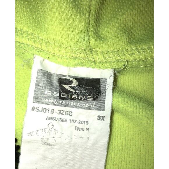 Radwear by Radians Safety Hoodie Full Zip Reflective Hi Visibility Yellow Sz 3X - Picture 7 of 16
